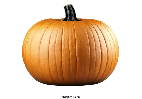 [Transparent Background PNG]Single Orange Pumpkin Isolated on White Background