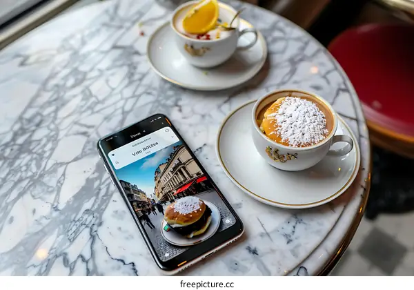 Smartphone Showing a Street View of the City