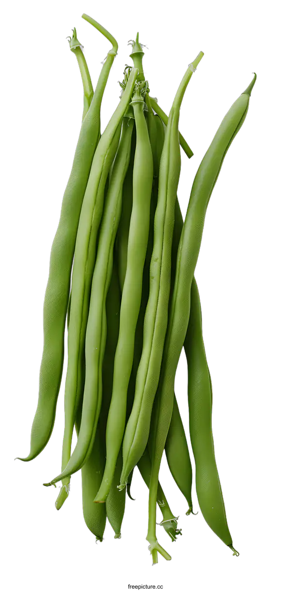 [Transparent Background PNG]Fresh Green Beans on White Background