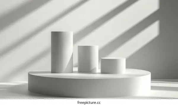 Minimalist White Cylindrical Display Stands