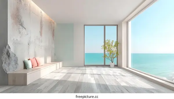 Coastal Modern Interior Design Illustration