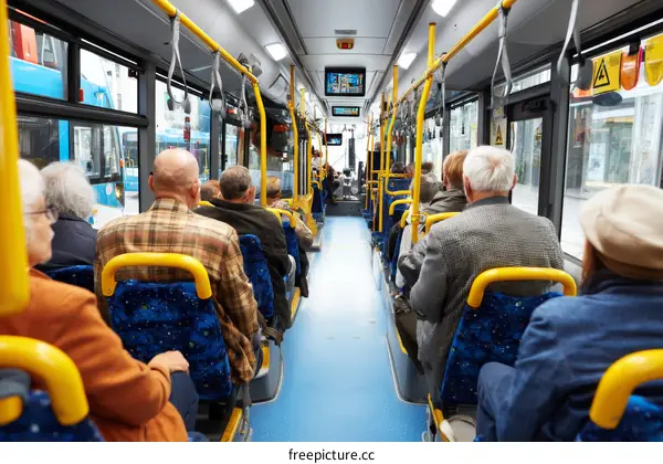 Bus Interior with Passengers