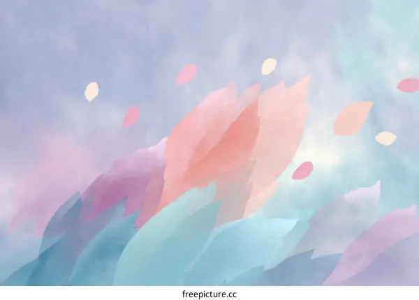 Abstract Watercolor Leaves Painting