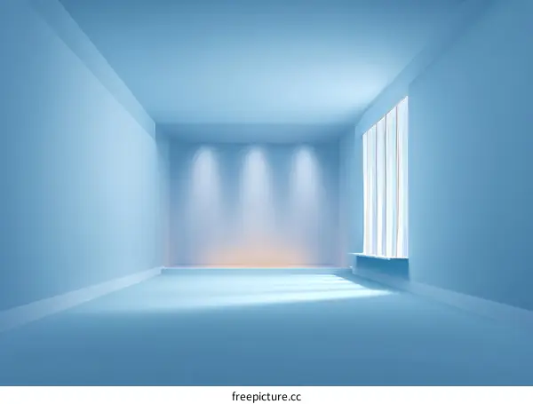 Empty Light Blue Room Interior Illustration