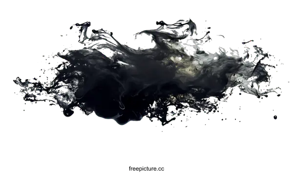[Transparent Background PNG]Abstract Ink Blotted Artwork