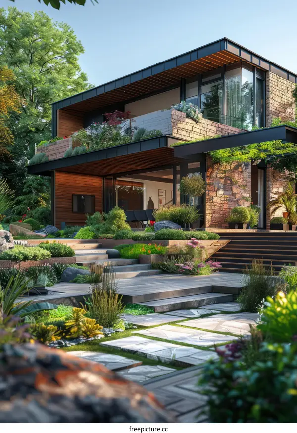 Modern House Exterior Design with Landscaping
