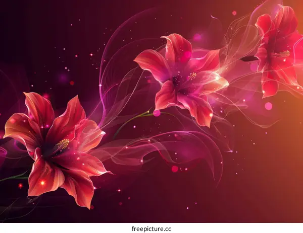 Crimson Floral Art: A Mesmerizing Bloom