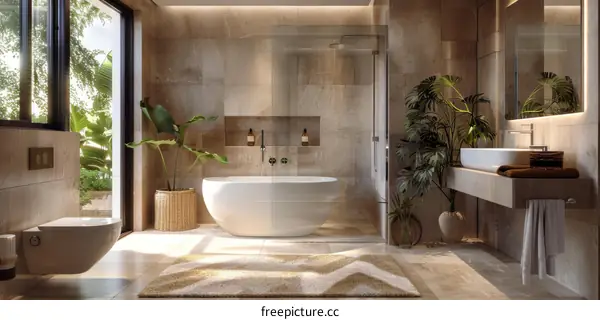 Modern Tropical Bathroom Interior Design