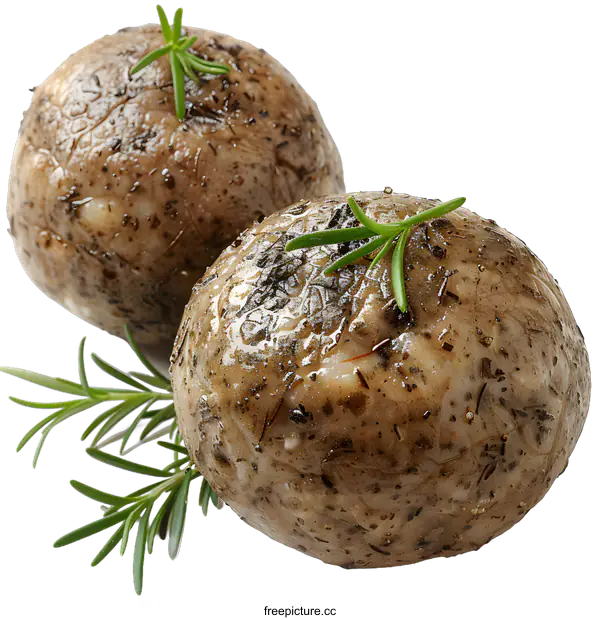 [Transparent Background PNG]Roasted Portobello Mushrooms with Rosemary