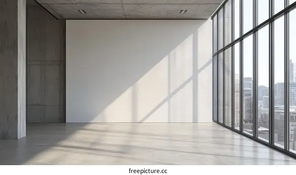 Modern Empty Room with Large Windows
