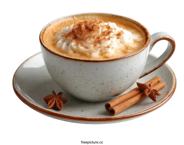 [Transparent Background PNG]Autumn Coffee Drink with Cinnamon and Star Anise