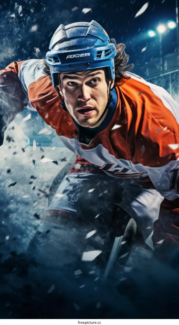 Ice hockey player in action