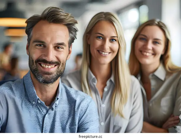 Portrait of three smiling business professionals