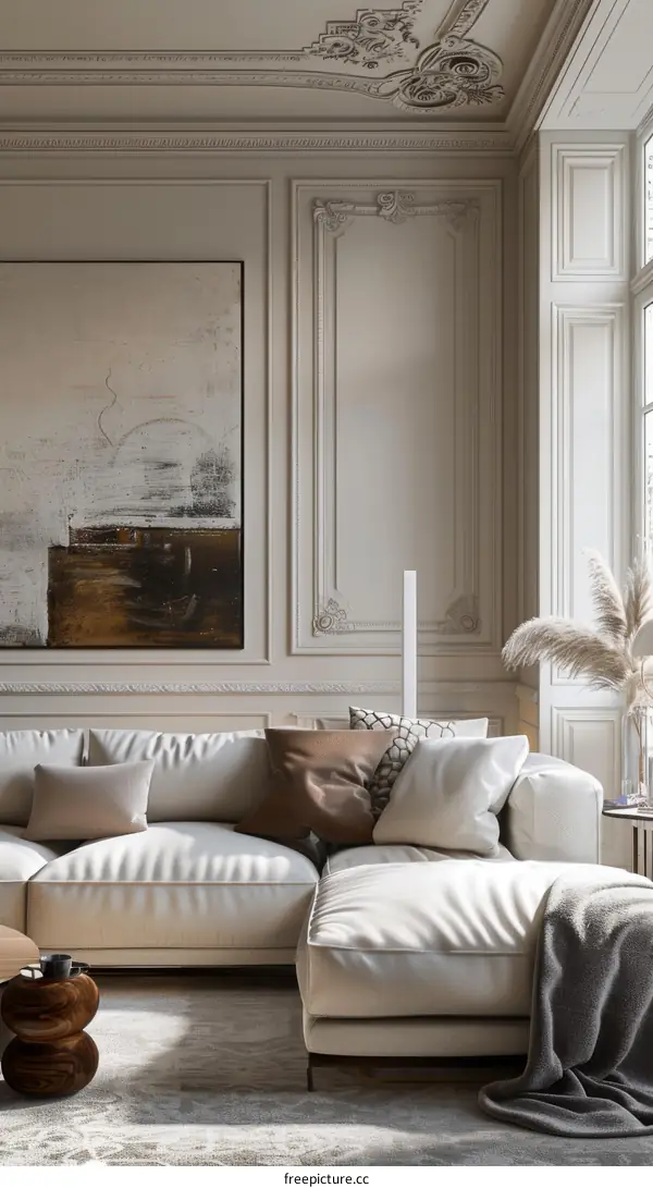 Modern Minimalist Living Room with Stylish Sofa