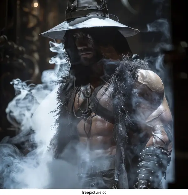 Powerful Fantasy Wizard with Staff