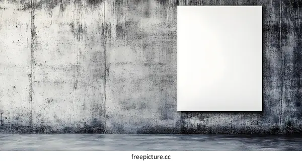 Blank Poster on a Grungy Concrete Wall