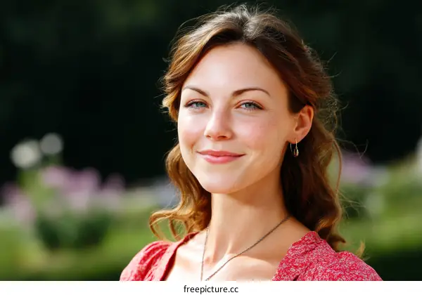 Closeup portrait of a woman outdoors