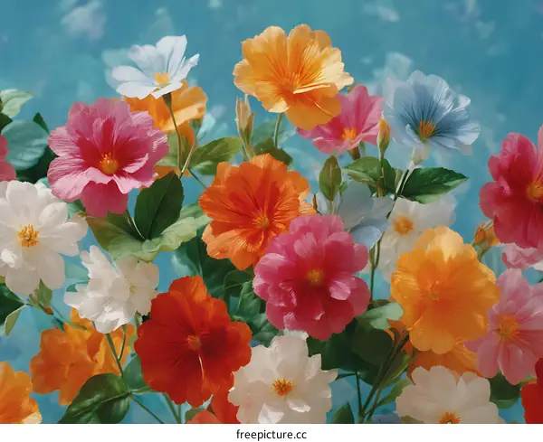 Colorful Paper Flowers Bouquet in Soft Light