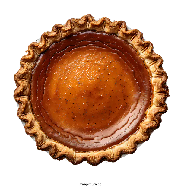 [Transparent Background PNG]Top view of a pumpkin pie