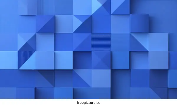 Abstract Geometric Blue Blocks Pattern Design