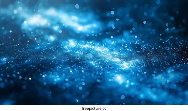 Blue abstract fractal background with glowing stars