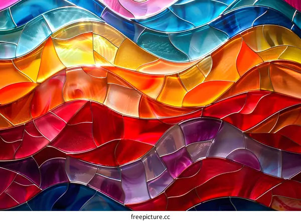 colorful abstract stained glass mosaic artwork