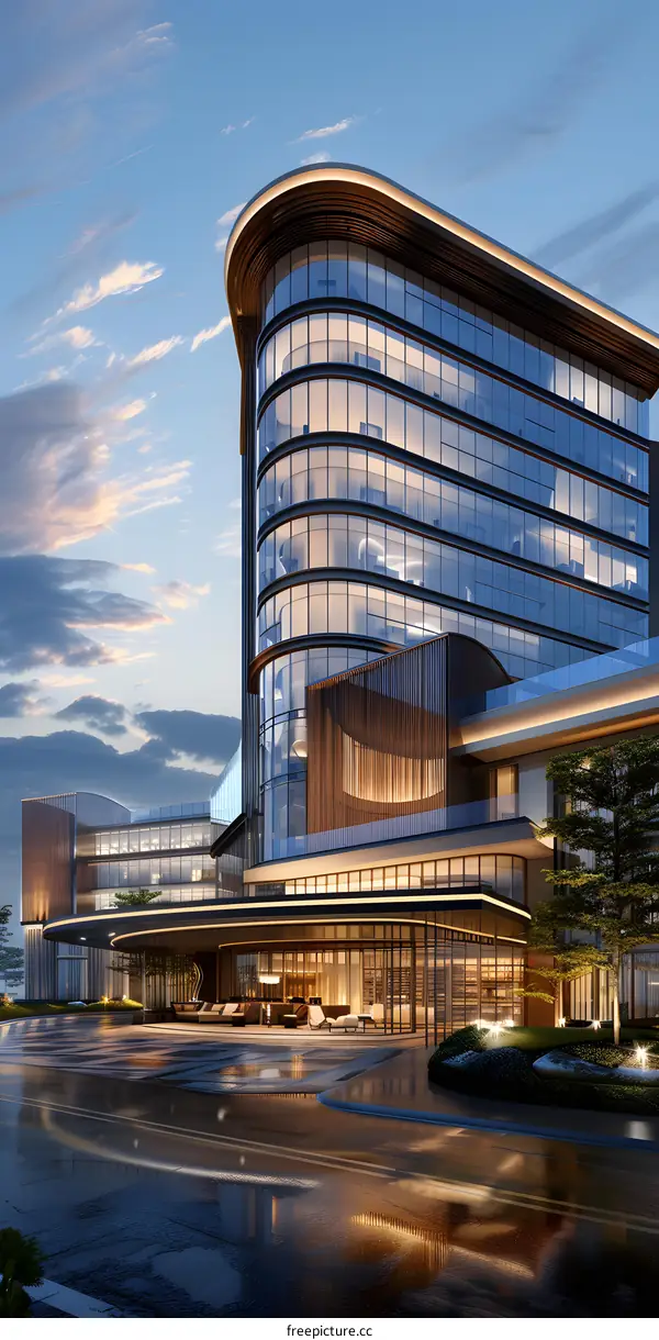 Glass curtain wall building