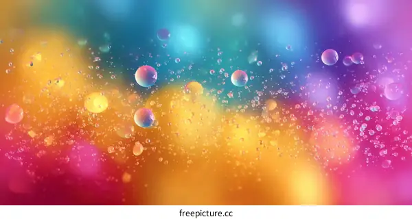 Abstract Colorful Water Drops Background Design