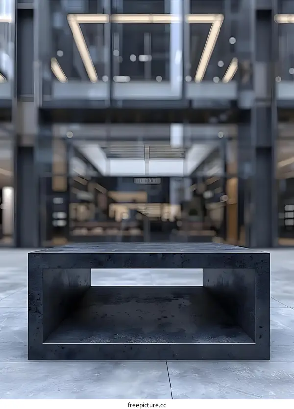 Modern Black Concrete Table Display