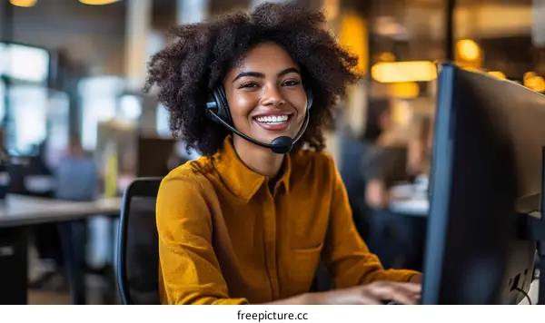 Smiling African American Customer Service Representative