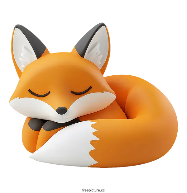 [Transparent Background PNG]Cute Cartoon Sleeping Fox Illustration