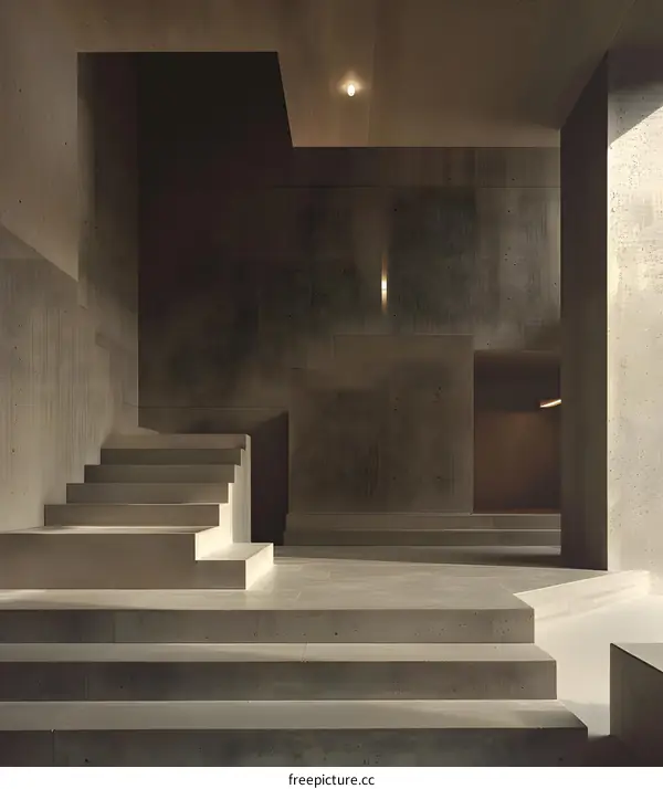 Concrete Stairs Minimalist Modern Architecture Interior Design