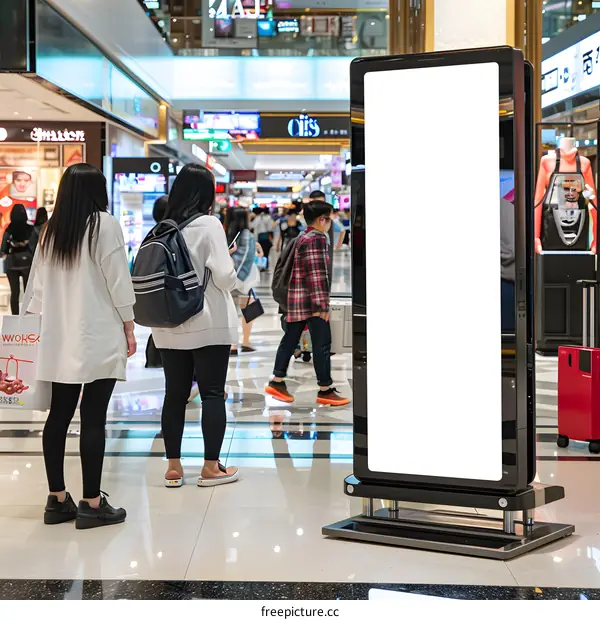 Blank Advertising Billboard Mockup In Shopping Mall