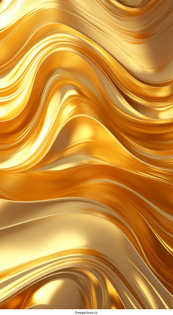 Golden waves flowing in a seamless pattern