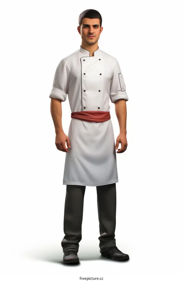 Confident professional chef in white uniform