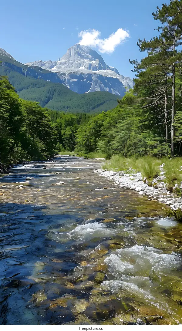 Mountain river in the Alps