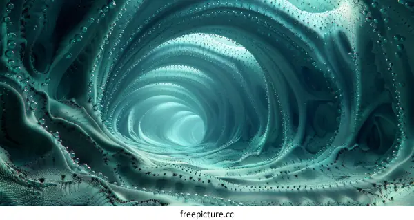 Bioluminescent Jellyfish in an Underwater Tunnel