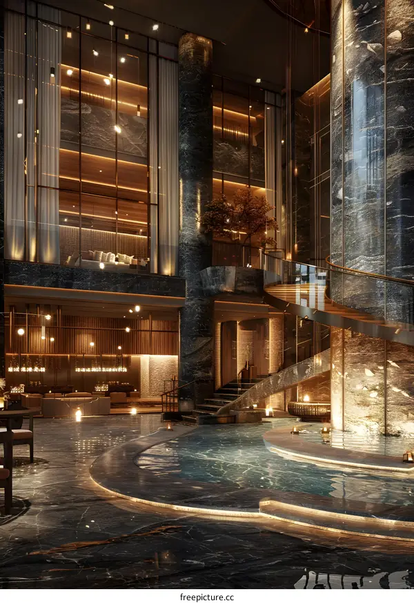 Luxury hotel lobby interior