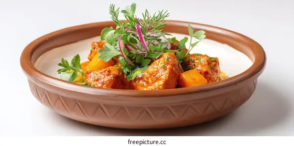 Delicious Indian Curry in Terracotta Dish