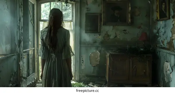 girl in a haunted house