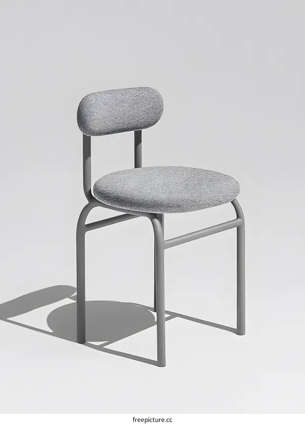 Grey Chair with Round Back and Seat