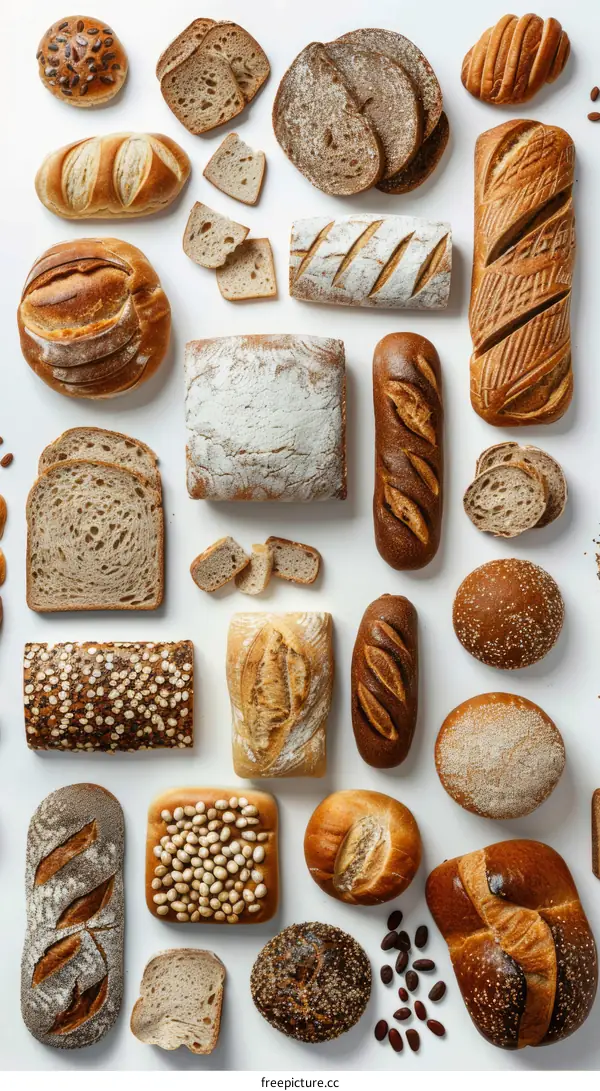 Various types of bread