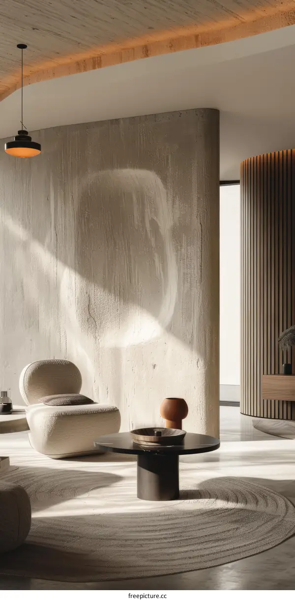 Modern Minimalist Living Room Decorated with Natural Light