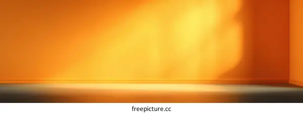 Empty Orange Room Studio Backdrop