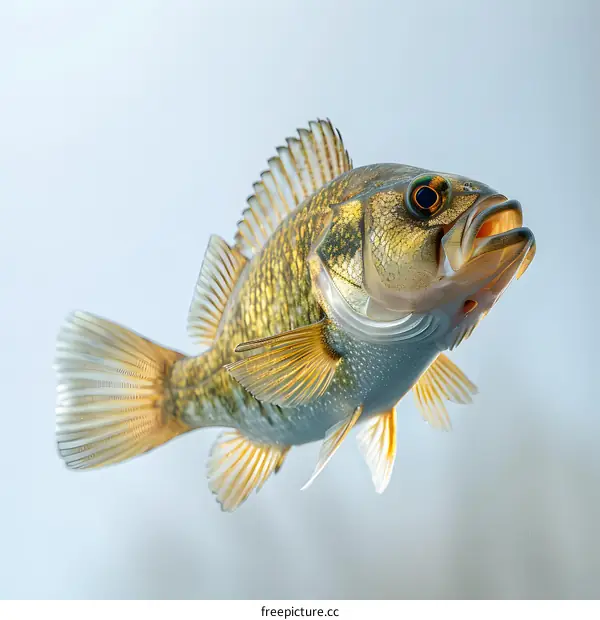 Close up of a fish swimming in clear water