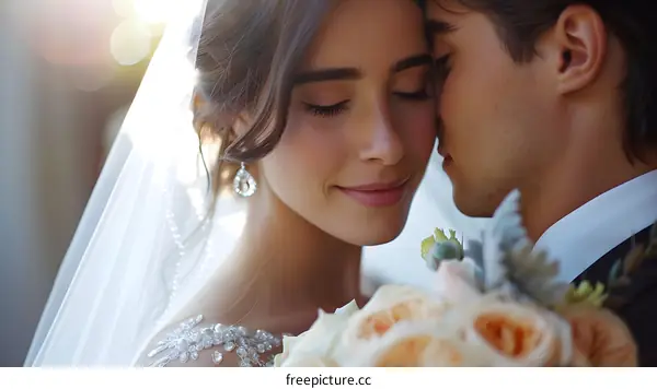 A newlywed couple is getting married