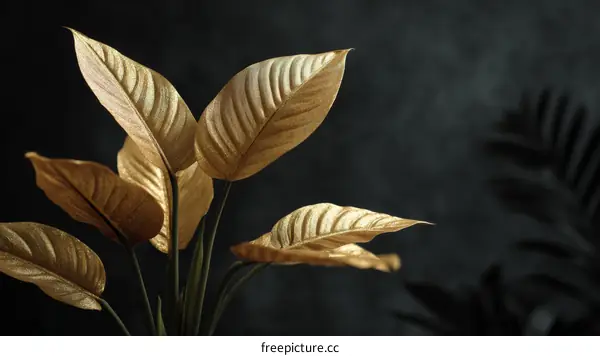 Golden Leaves Botanical Art Print