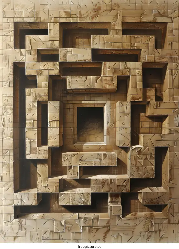 Abstract Labyrinth Illusion Design
