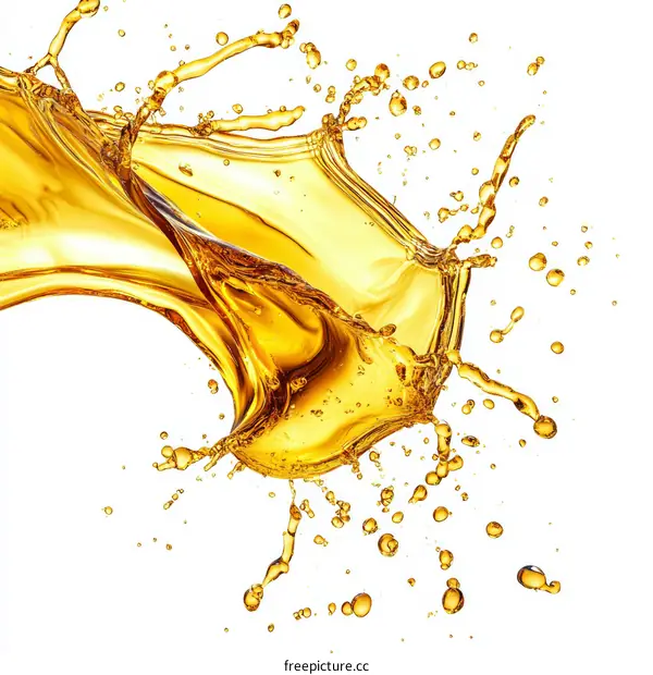 Golden Liquid Splashing in Motion