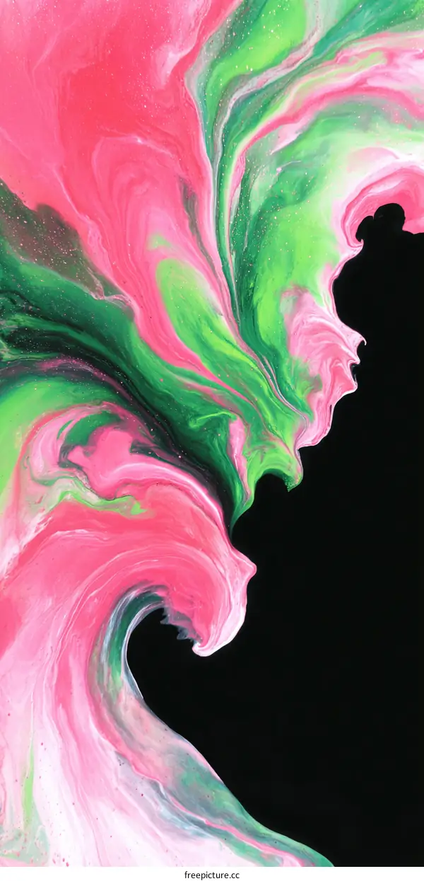 Abstract Fluid Art Colorful Flowing Colors